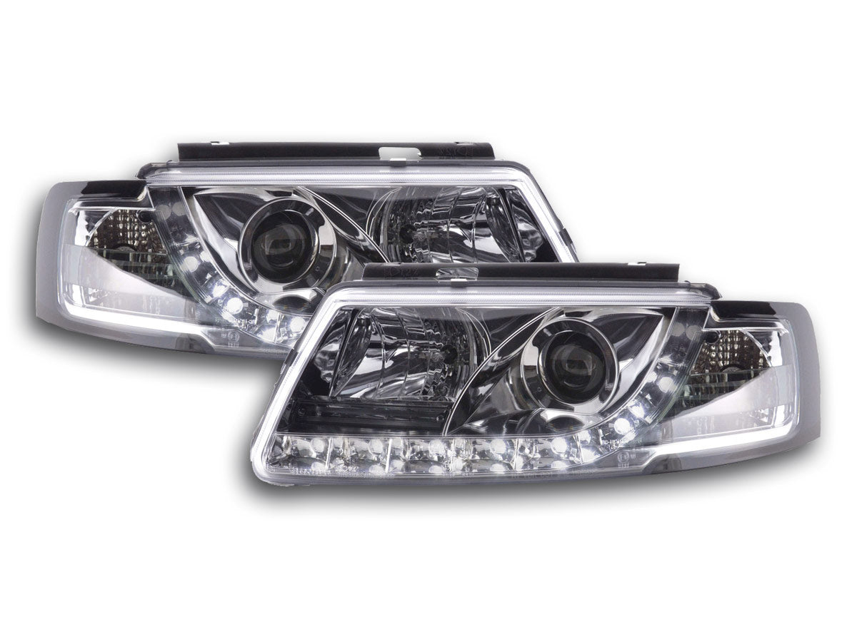 Scheinwerfer Set Daylight LED Tagfahrlicht VW Passat Typ 3BG 00-05 chrom Scheinwerfer Set Daylight LED Tagfahrlicht VW Passat Typ 3BG 00-05 chrom